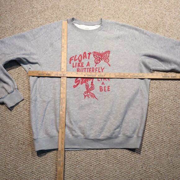 Adidas Muhammad Ali Sweatshirt Mens XL Gray Crewneck Float Like A Butterfly - Picture 2 of 10